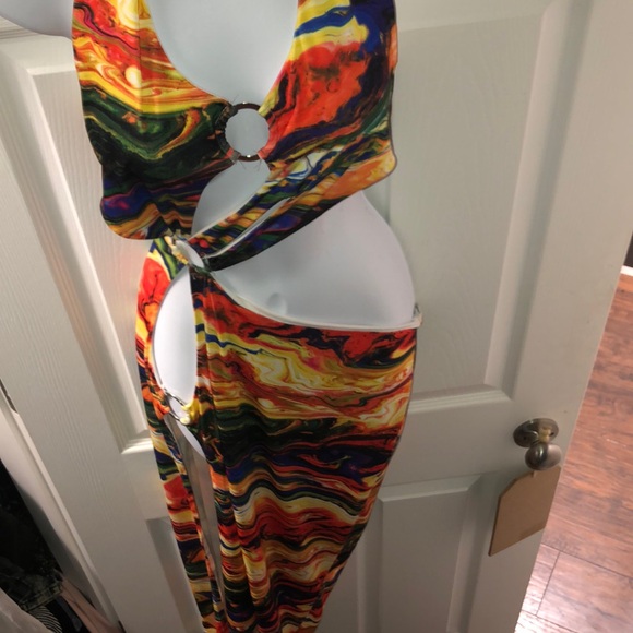 Fashion Nova Dresses & Skirts - Fashion Nova Vibrant Multicolor Cutout Dress